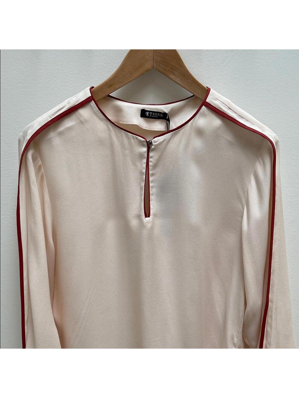 Tiger of Sweden Cream Blouse with Rust Trim